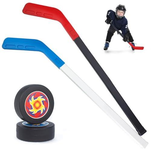Kinderhockey-Set kinderfreundlichem PP-Kleinkind-Hockey-Set enthält 2 Sticks & 2 Balls Hockey-Set für Indoor- und Outdoor-Feld, Training, Spiele, Kindergeschenke, Kinderhockey-Set, Toddler Hockey-Set