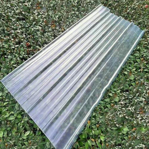 Welldachplatten, 2 mm, Glasfaser, solide Platten mit Schlagfestigkeit, Wärmedämmung, UV-Schutz, Regen, Schnee und Schrauben, 0,9 x 0,5 m, 10 Stück