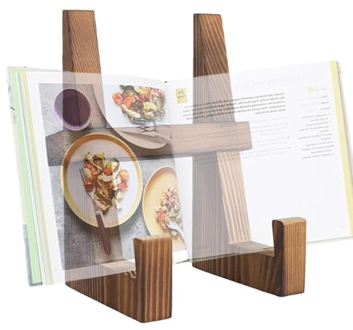 Durabilidad garantizada: el soporte para libros de cocina está hecho de madera resistente y excelente, proporcionando una base robusta para libros de cocina con calidad duradera para un uso a largo