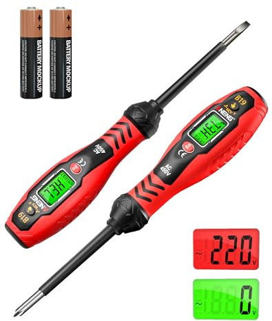 ANENG Spannungsprüfer mit Schraubendreher,NCV,AC 11V/30V–1000V,LCD Display | Berührungsloser Spannungsdetektor mit Dualbereich, Phasen-/Neutralleiterprüfung, Summeralarm und Kabelbruchsuche