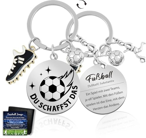 Schlüsselanhänger Fußball Geschenke für Jungs, Geschenke zur Erstkommunion Kommunion Konfirmation Firmung Jugendweihe Ostern Einschulung, Geschenk Junge 4 5 6 7 8 9 10 11 12 13 14 15 16 17 Jahre