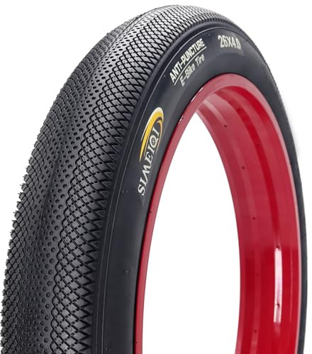 SIMEIQI 26 Zoll Fatbike Reifen 26 x 4,0 pannensicher für E-Bike, MTB, strapazierfähig, All-Terrain für Straßen-/Trail-Fahren