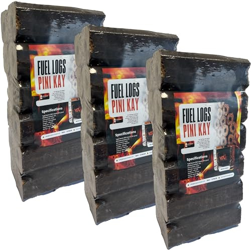 Imperium Fuels Premium Pini Kay Fuel Logs – High Energy, Clean-Burning Briquettes for Multi-Fuel Stoves, Wood Burners, Pellet Stoves & Boilers – 30kg Bundle (3 x 10kg Bags)