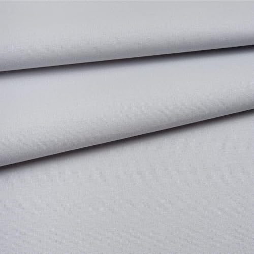 Fabreco Baumwollstoff Meterware Uni 2 M x 160 cm | 220 g/lfm – Weich, langlebig & hautfreundlich | Stoffe Zum Nähen & Dekoration | Fabric | Hellgrau