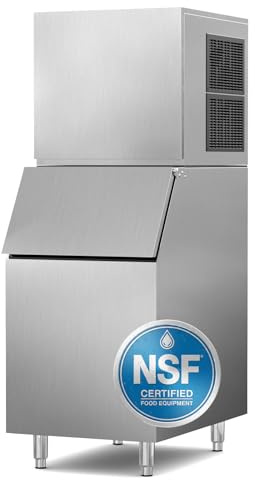 NSF Commercial Ice Maker, 580 LBS/24h with 500 LBS Storage Bin,182 Ice Cubes Ready in 5-15 min, Stainless Steel Industrial Ice Machine, 30 Adjustable ICE Thicknesses Perfect for Bar Restaurant Cafe