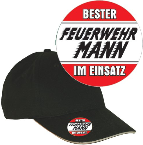 AV Andrea Verlag Base Caps (Feuerwehr Männer im Einsatz 32887) mit Metall Flaschenöffner und 3D Etikett Doming