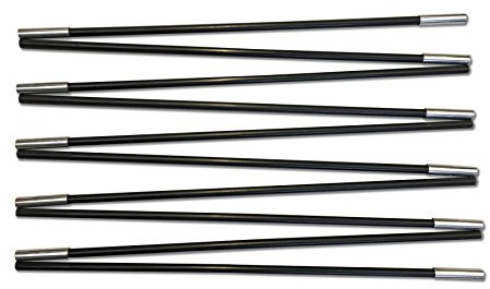 TentSpares - Coleman Coastline 8 Deluxe DLX Black Fibreglass Main Replacement Tent Pole Run for Camping
