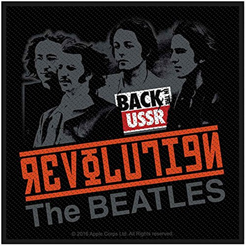 The Beatles Patch Revolution Band Logo Official Black Woven Iron on 10x10cm One Size