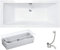 VBChome Badewanne 155x70 cm Acryl SET Wannenträger Siphon Wanne Rechteck Weiß Design Modern Styroporträger Ablaufgarnitur in Chrom Viega Simplex für 2 Personen (155x70cm)