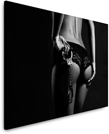 Paul Sinus Art Frau in Unterwäsche 120x 80cm Inspirierende Fotokunst in Museums-Qualität für Ihr Zuhause als Wandbild auf Leinwand in
