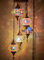 Lampe à brancher, plafonnier suspendu en mosaïque colorée turque marocaine, luminaire suspendu, lustre avec cordon de 4,5 m et prise UE, 5 abat-jour, aucun câblage requis, pend 110 cm