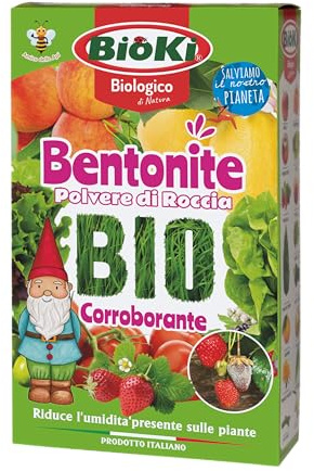 BioKi Bentonite BIO – Polvere di Roccia Naturale per Piante | Corroborante Biologico | Riduce l’Umidità | Previene Muffe e Funghi | 100% Naturale e Sicuro per Api | Prodotto Italiano