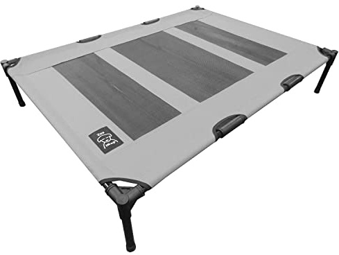 iNap Raised Dog Bed - Cooling Elevated Pet Bed with Washable Breathable Fabric - Orthopaedic Steel Frame Design - Choose Colour & Size (Dark Grey, XL)