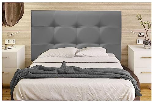 ONEK-DECCO Cabecero Mod. Big Tennessee tapizado en Polipiel de Dormitorio Medidas cabecero de Cama niño, Juvenil y Matrimonio Cabezal, tapizado, Acolchado (90x70, Gris)