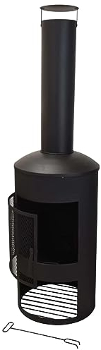 Pro Garden gartenkamin Belfort Stahl schwarz 158 x 45 cm