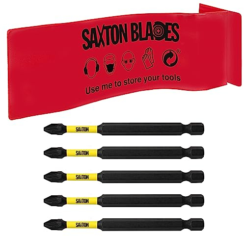 5X Saxton PZ2 89mm Long Magnetic Impact Duty Pozi-Drive Screwdriver Drill Driver Bits for Dewalt Milwaukee Bosch Makita etc