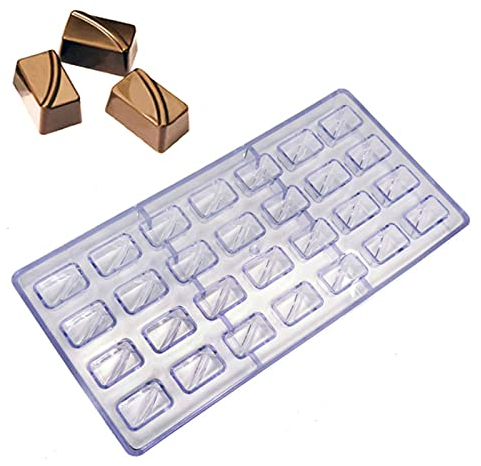 DUBENS Rettangolo Policarbonato PC Cioccolato Stampo Fai da te 3D Lollipop Fondente Caramelle Torte Stampi Cucina Cottura Pasticceria Strumenti