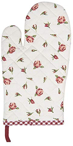 Clayre & Eef Ofenhandschuhe ROR44 16 * 30 cm - Rot 100% Baumwolle Topfhandschuhe Kochhandschuhe Backhandschuhe