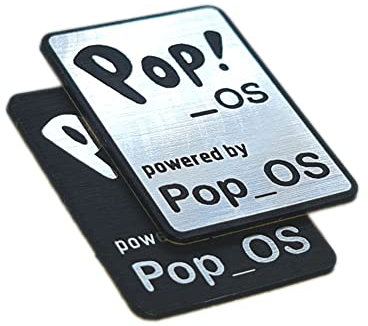 Pop OS Linux Aufkleber-Set (zwei Embleme) – 35 mm x 25 mm
