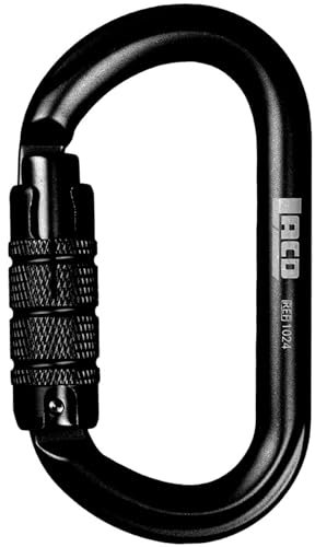 LACD Unisex – Erwachsene Biner Oval Trilock Black Normalkarabiner, 80mm