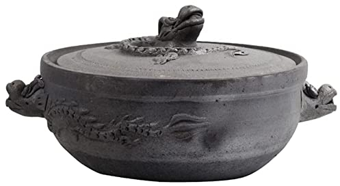 SHALOLY Steingut Tontopf Auflauf Offenes Feuer Altmodischer Tontopf Für Suppe Haushalt Unglasierter Sand Grober Schmortopf (32 * 13cm)
