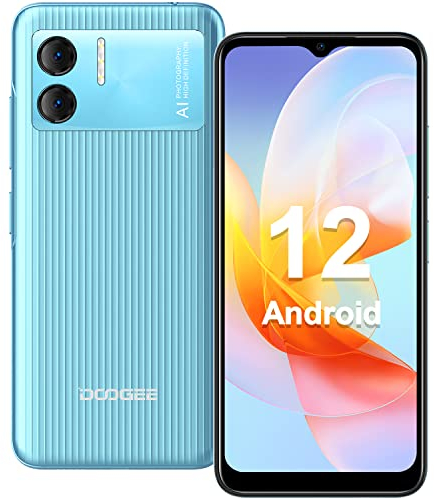 DOOGEE X98 Téléphone Portable, Android 12, Écran 6.52 HD+, 4200mAh Batterie, 8MP+5MP Caméra Smartphone Débloqué 4G, 3Go+16Go(SD 1To) Helio A22, Face ID/Double SIM/OTG/WiFi/GPS/Garantie 2 Ans-Bleu