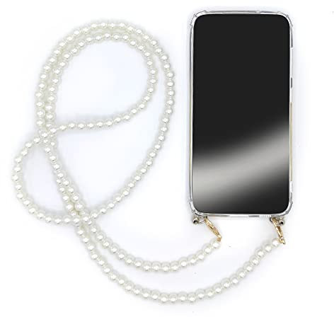Coque Transparente pour Iphone 12 Mini avec Lanière/Bandoulière/Cordon téléphone Perle