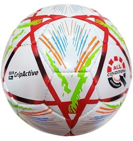 Grip Active Football Training Ball - Deflated Ball for Indoor/Outdoor Sports - Durable and High Performance Soccer Ball for Men and Women