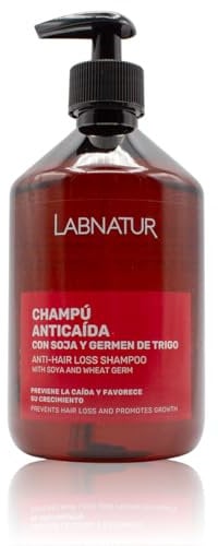 Labnatur Anti-Haarausfall-Shampoo mit Soja und Weizenkeimen, 500 ml, hilft gegen Haarausfall, erhöht die Haardichte, stärkt das Haar von der Wurzel, Anti-Haarausfall-Shampoo für Damen und Herren.