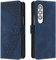 OKZone Coque pour Samsung Galaxy Z Fold 3, Etui Protection Housse Premium en Cuir PU Portefeuille Étui Téléphone [Fermoir Magnétique] [Fentes pour Cartes] Flip Case pour Samsung Galaxy Z Fold 3（Bleu