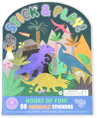 Floss & Rock Dino Stick and Play Kids Activity Book with 50 Reusable Stickers