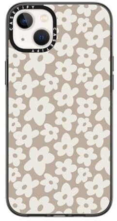 CASETiFY Compact iPhone 14 Plus Case [2X Military Grade Drop Tested / 4ft Drop Protection] - Natural Flower - Clear Black