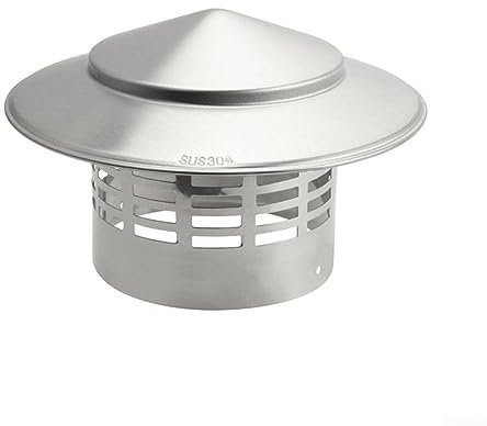 Stainless Steel Chimney Flue Cowl Pipe Rain Cover Protector Cap Ending Vent Top Chimney Cap Rain Snow Hat (110mm)