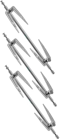 ERICAT 3 pièces rôtissoire Four à Broche friteuse à air en Acier bâton de Barbecue brochettes de Fourchette en Acier Inoxydable Multifonction en Acier Inoxydable Argent à tourner/1850