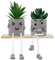 Woltoy 2 Pièces Plantes Grasses Artificielles Plante Artificielle en Ciment Pot Fausse Plante Interieur Succulentes Artificielles pour Le Bureau Salon Cuisine Chambre et Décoration de La Maison