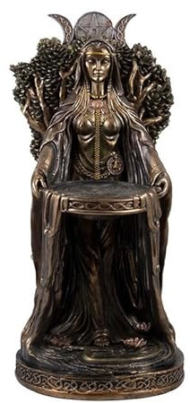 Figur Danu Göttin Mutter keltisch Symbol Fruchtbarkeit und Fülle Finish Bronze aus Harz, handbemalt, 19 x 19 x 40 cm
