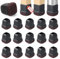 Ezprotekt Stuhl-Filzgleiter, Φ 28-37mm Silikon-Bodenschoner, Stuhlbeinkappen, Filzunterseite, weiche Thermo-Kunststoff-Elastomer-Möbelbeinfüße, Keine Kratzer, quadratisch, Schwarz, 32 Stück