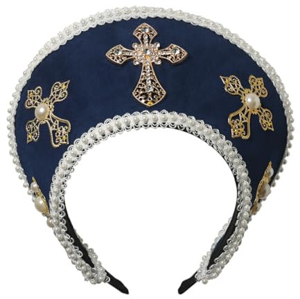 Tudor Queen Coronet Kapuzen Hut für Damen Anne Boleyn Hut Kopfbedeckung Elisabethanische Kopfbedeckung Französisches Königliches Stirnband für Cosplay Party