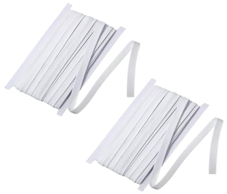 2 Pcs Elastic For Sewing, Sewing Elastic, White Elastic, Elastic String for Headbands Clothes Sewing Craft Making for Sewing DIY Mask Arts and Crafts Dressmaking Haberdashery