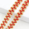 Yalulu 25 Meter Metallic Braid Trim, Pailletten Spitzenband Verziert Gimp Trim, Gewebtes Spitzenband, Filigrane Gimpenborte, Für Vorhangpolster, Heimdekoration (Rot-Gold)