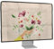 kwmobile Custodia Monitor Compatibile con 27-28 Monitor Monitor - Copri Schermo PC - Copertura Antipolvere PC in Lino - Bouquet Fiori ad Acquerello