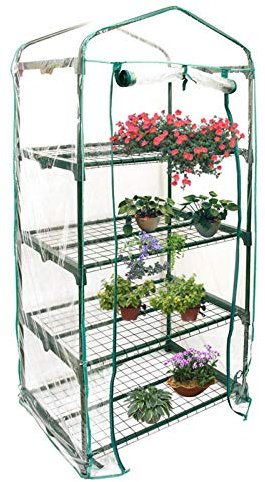 Invernadero minii, casa de cultivo de jardín, reemplazo de cubierta de invernadero, cultivo reforzado de cuatro estantes, cultivador de jardín portátil, invernadero compacto minii, plantas de campaña