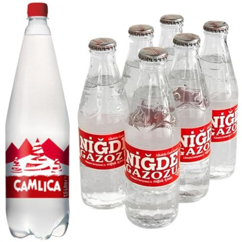 Nigde Gazoz 250 Mililiter x 6 Stück + Camlica Gazoz Limonade kohlensäurehaltige und alkoholfreie Getränke (inkl. Pfand) 1500 Mililiter x 1 FLASCHE Mit Pufai Grocery