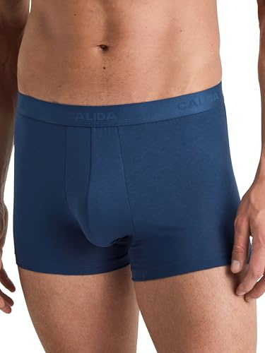CALIDA Evolution Boxershorts Herren, Elastikbund, aus seidig-weicher PIMA-Baumwolle Pottery Blue 46-48