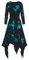 2024 Damen Gotischen Kleides Mittelalter Kleid Tie-Dye Gothic Kleid UnregelmäßIge Kleider Halloween GroßE GrößEn KostüM Cocktail Formell Halloween Punk Hippie Kleider