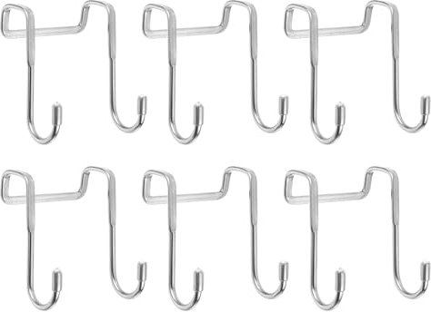 sourcing map Cabinet Hooks,6pack 2.87 - Over The Door Drawer Cabinet Hook, Multi-Purpose Hooks for Kitchen, Bathroom, Drawers, Closet (Silver)