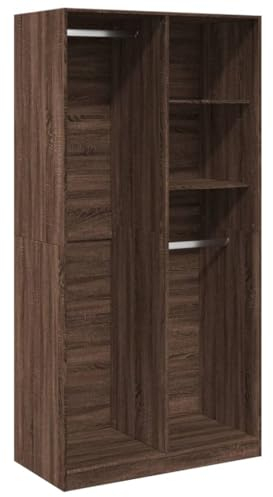 vidaXL Kleiderschrank, Garderobenschrank mit Stauraum, Hochschrank für Schlafzimmer, Flurschrank Dielenschrank, Modern, Braun Eichen-Optik Holzwerkstoff