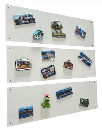 STALFORM 3x Léger Metal Tableau Magnétique Mural Blanc 62,5x20 cm, Plaque Aimanté, Acier Inoxydable, Cuisine, Bureau, Chambre D'enfant, pour Lettres Magnétiques, Chiffres, Notes, Photos
