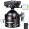 INNOREL C45 Testa a sfera per treppiede a basso profilo Testa a sfera universale 360 panoramica in metallo per fotocamera DSLR Monopiede con piastra Arca Swiss con vite da 1/4 a 3/8 Carico 25 kg