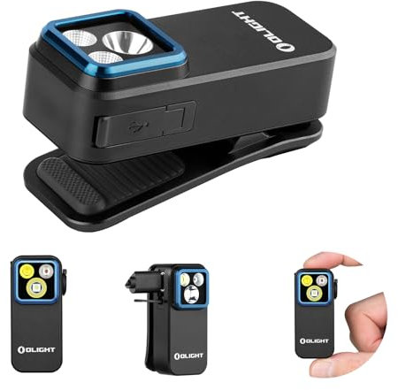 OLIGHT Oclip Pro Mini LED Taschenlampe mit Flutlicht, fokussiertes Licht und Rotlicht,500 LM helle USB-C wiederaufladbare Flashlight,IPX6 Clip Lampe kleine Blinklicht für Läufer Camping und Notfall